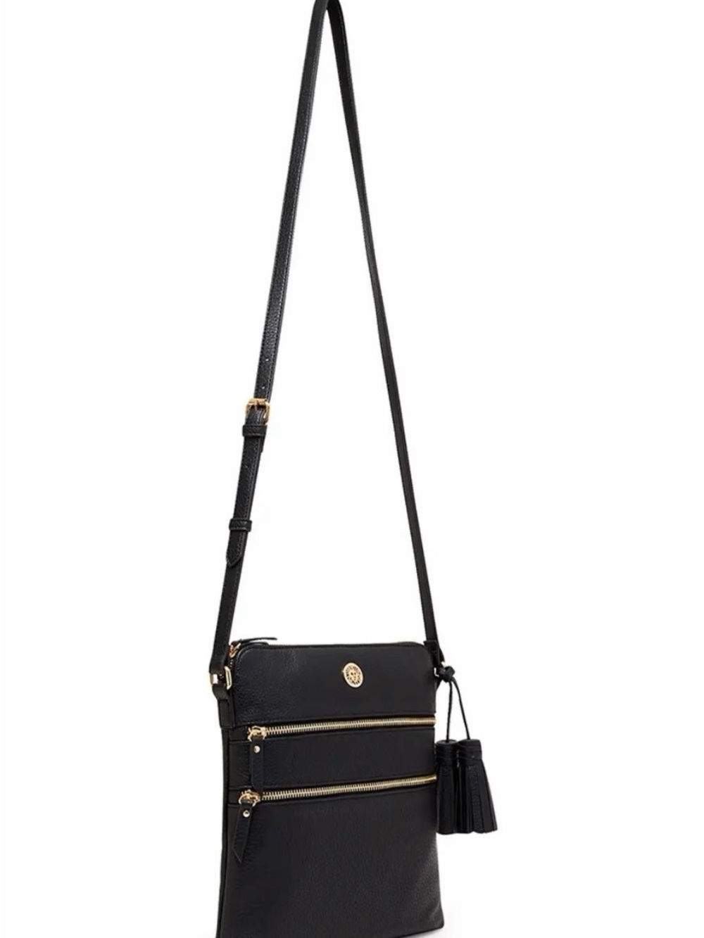 Anne Klein Black Crossbody Bag with Gold Hardware - Picture 4 of 5